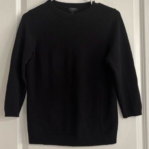 COPY - TALBOTS 100% Cashmere Black Sweater Small Petite 3/4 Sleeve